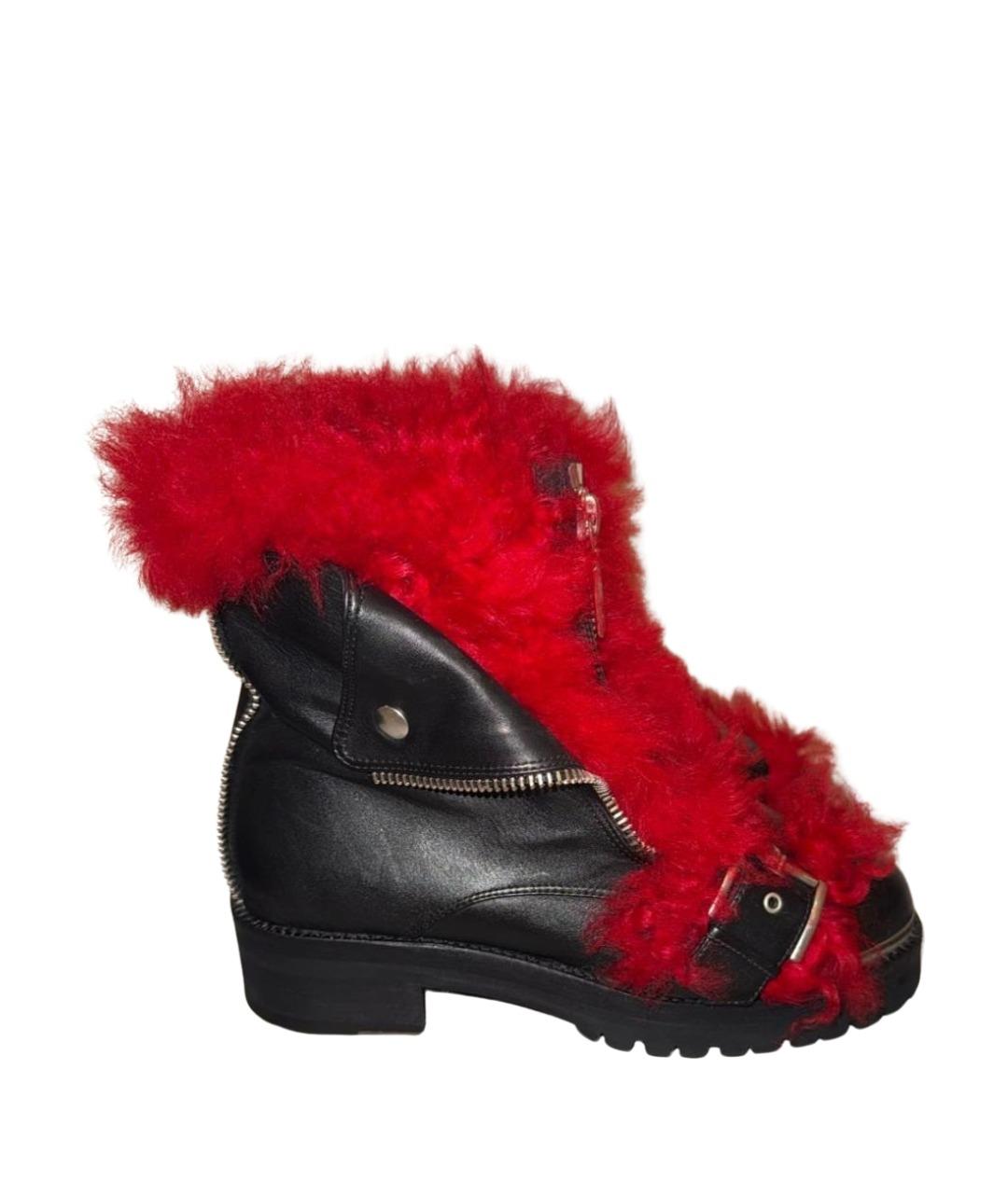 ALEXANDER MCQUEEN Черные кожаные ботинки, фото 1