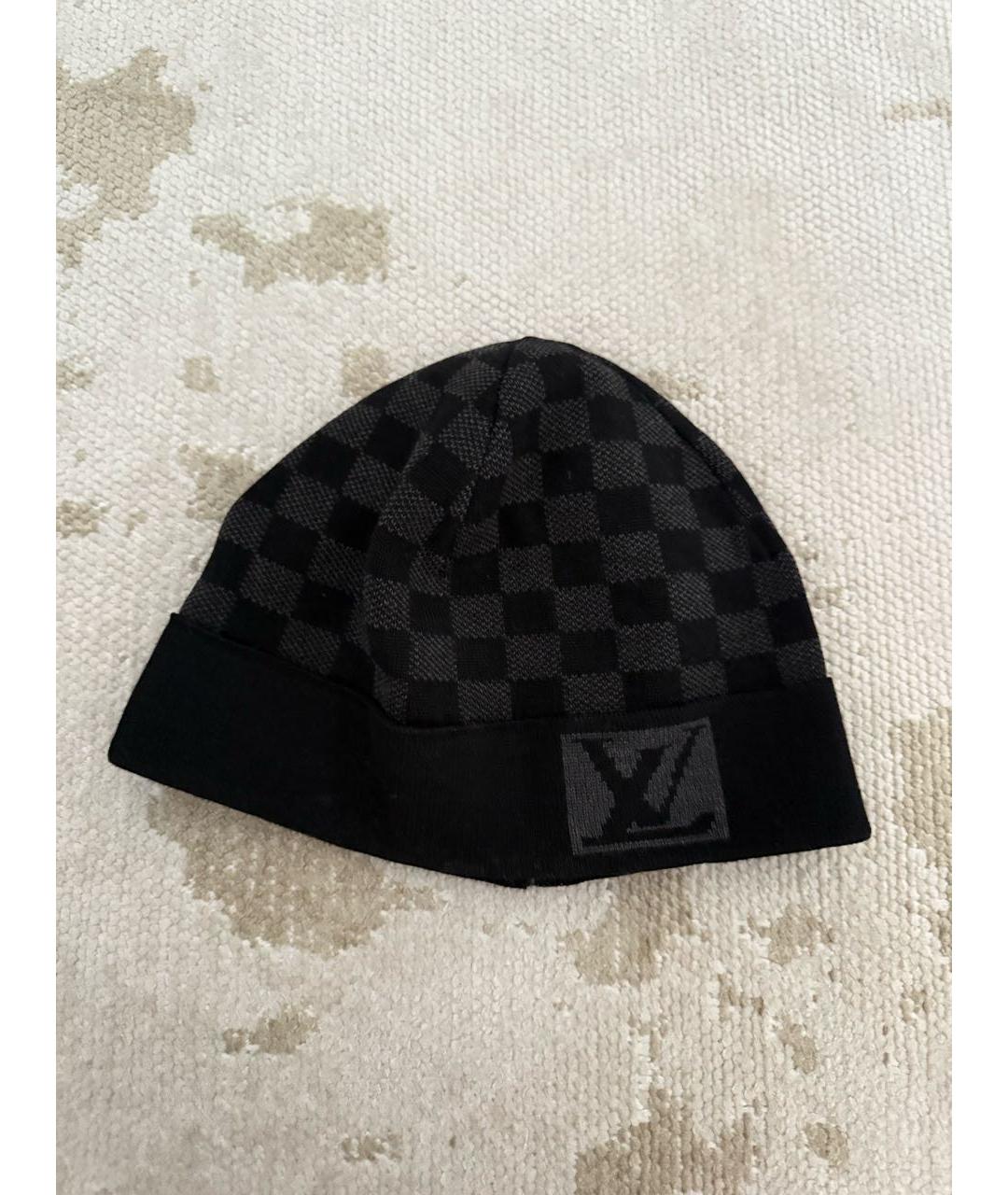 LOUIS VUITTON Черная шерстяная шапка, фото 5
