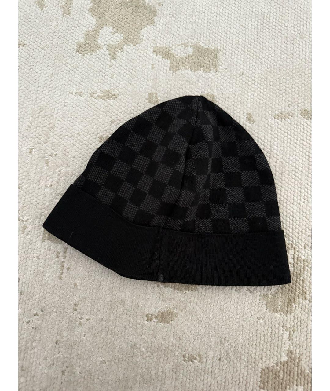 LOUIS VUITTON Черная шерстяная шапка, фото 2