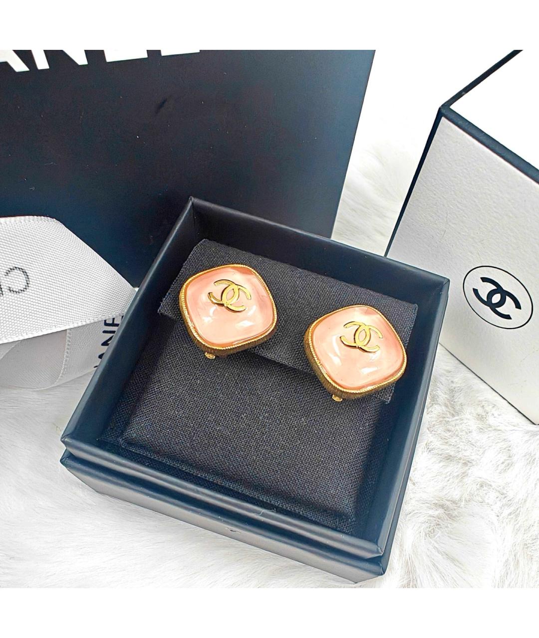 CHANEL Коралловые металлические серьги, фото 3