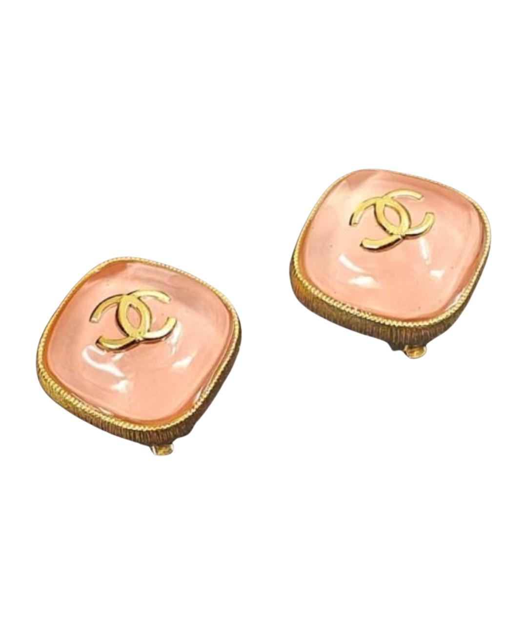 CHANEL Коралловые металлические серьги, фото 1