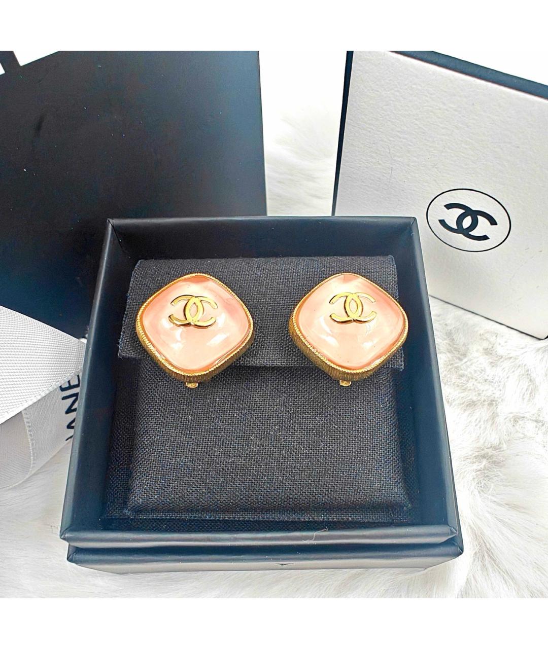 CHANEL Коралловые металлические серьги, фото 2
