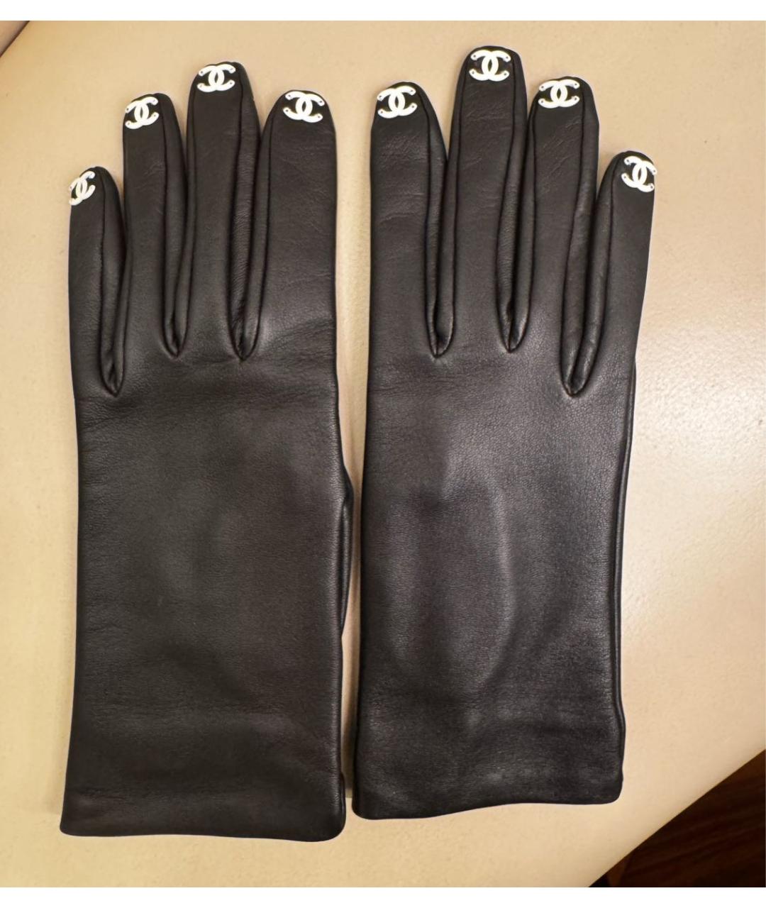 CHANEL Черные кожаные перчатки, фото 5