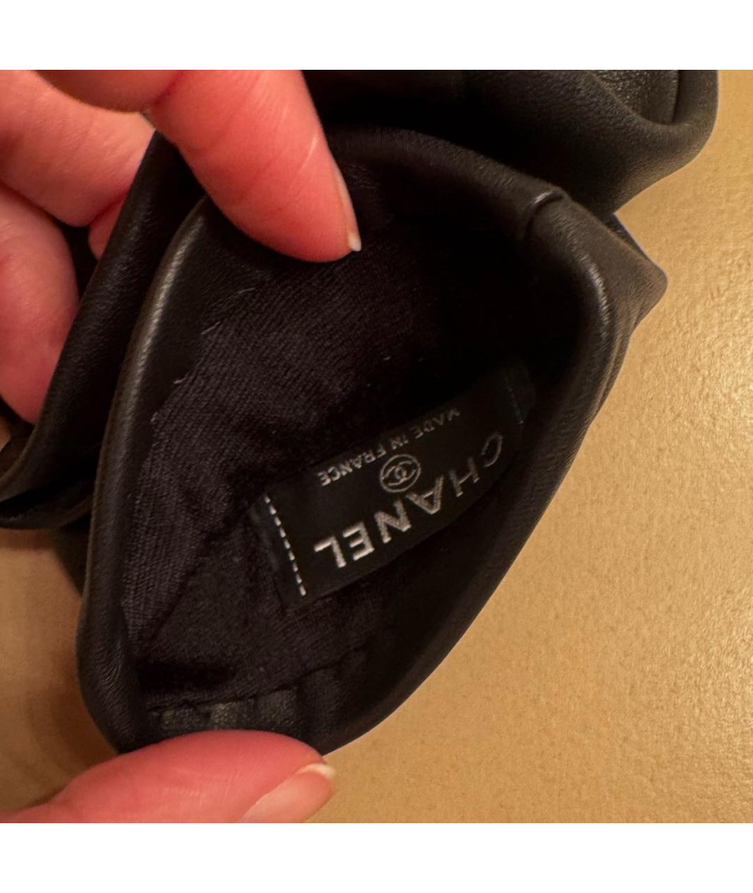 CHANEL Черные кожаные перчатки, фото 4