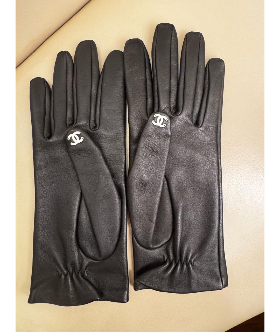 CHANEL Черные кожаные перчатки, фото 2