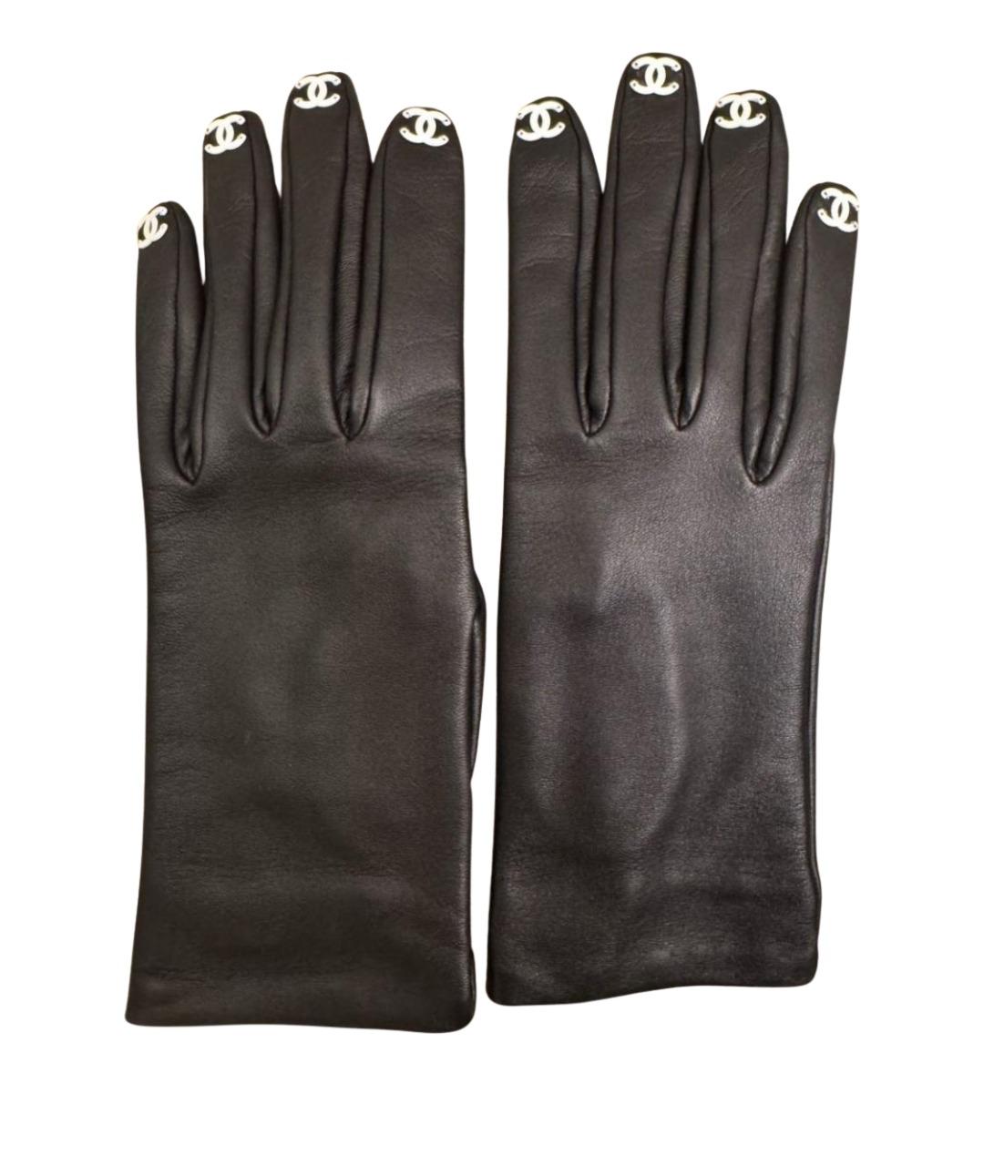 CHANEL Черные кожаные перчатки, фото 1