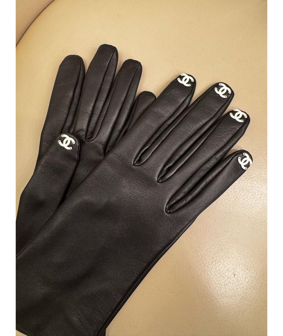 CHANEL Черные кожаные перчатки, фото 3