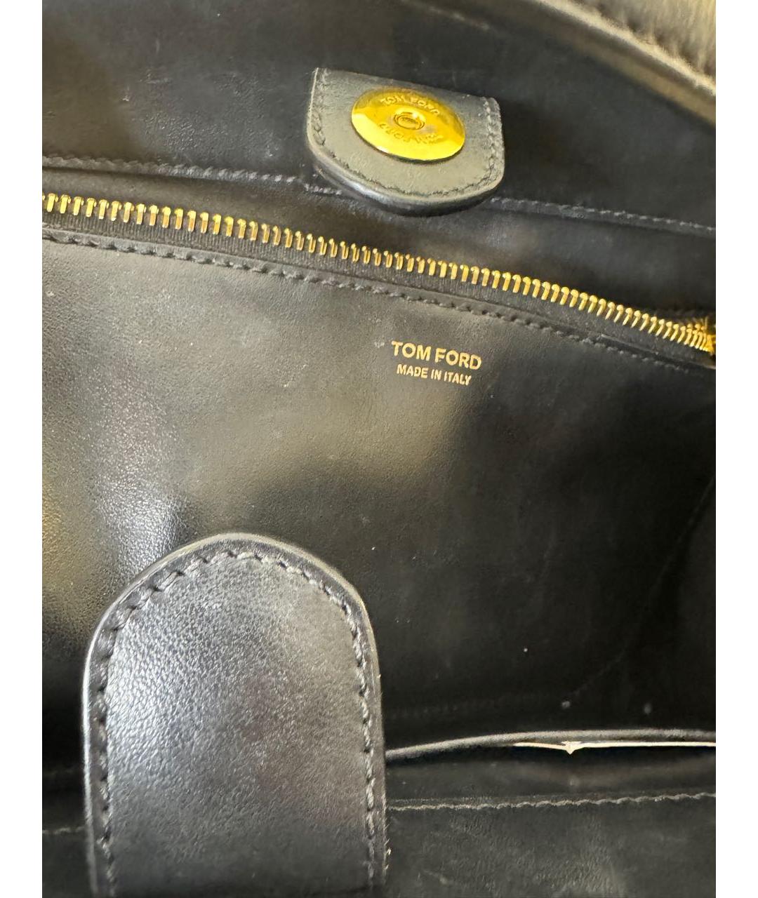 TOM FORD Черная кожаная сумка с короткими ручками, фото 7