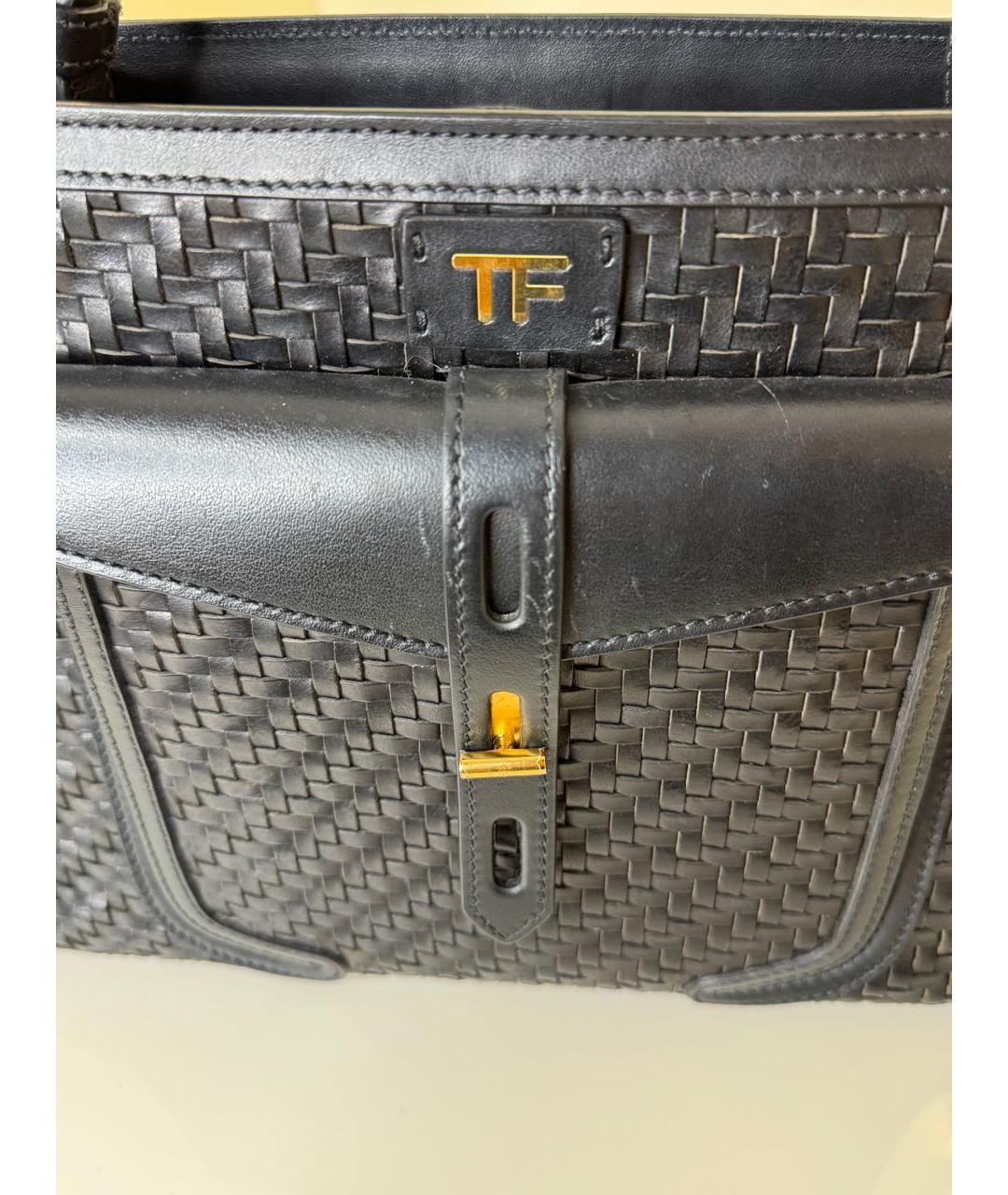 TOM FORD Черная кожаная сумка с короткими ручками, фото 6
