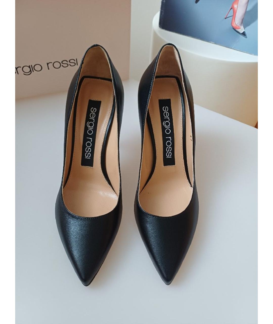 SERGIO ROSSI Черные кожаные туфли, фото 8