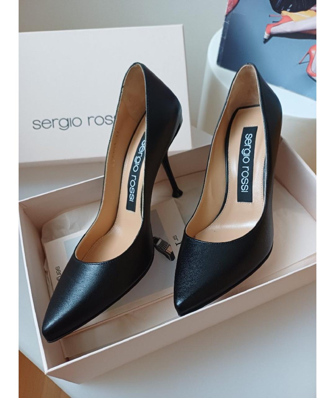 SERGIO ROSSI Черные кожаные туфли, фото 2
