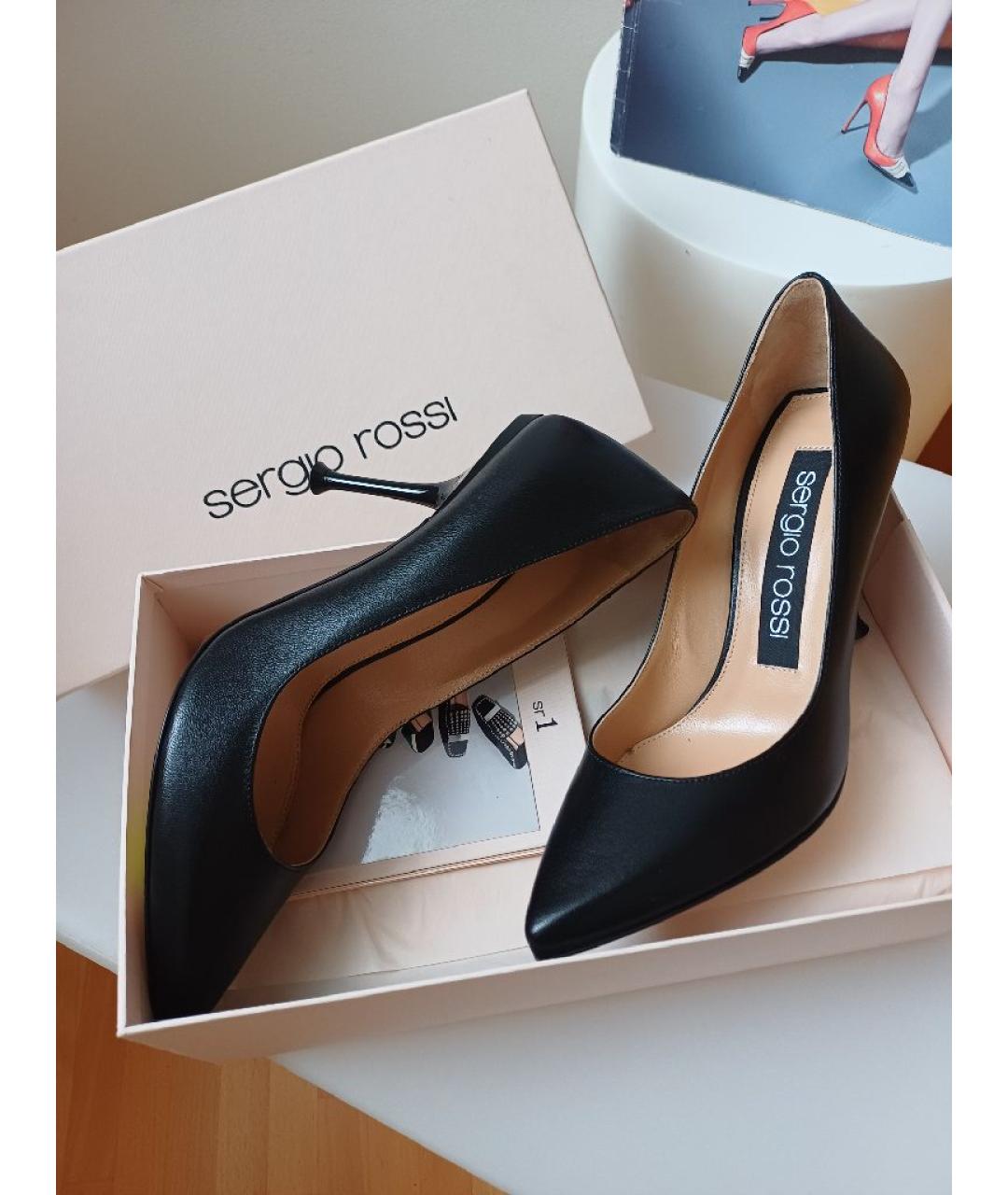 SERGIO ROSSI Черные кожаные туфли, фото 4