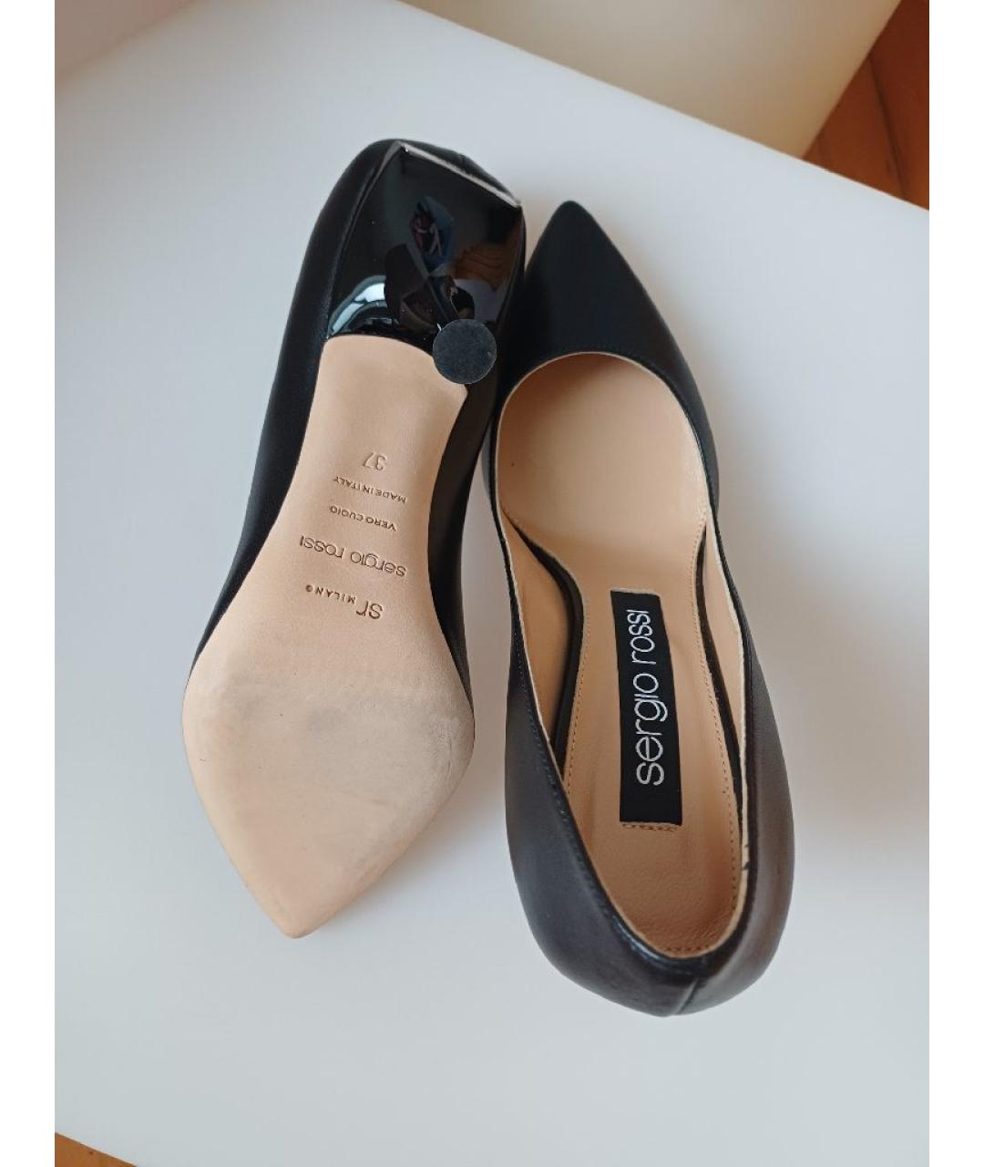 SERGIO ROSSI Черные кожаные туфли, фото 9