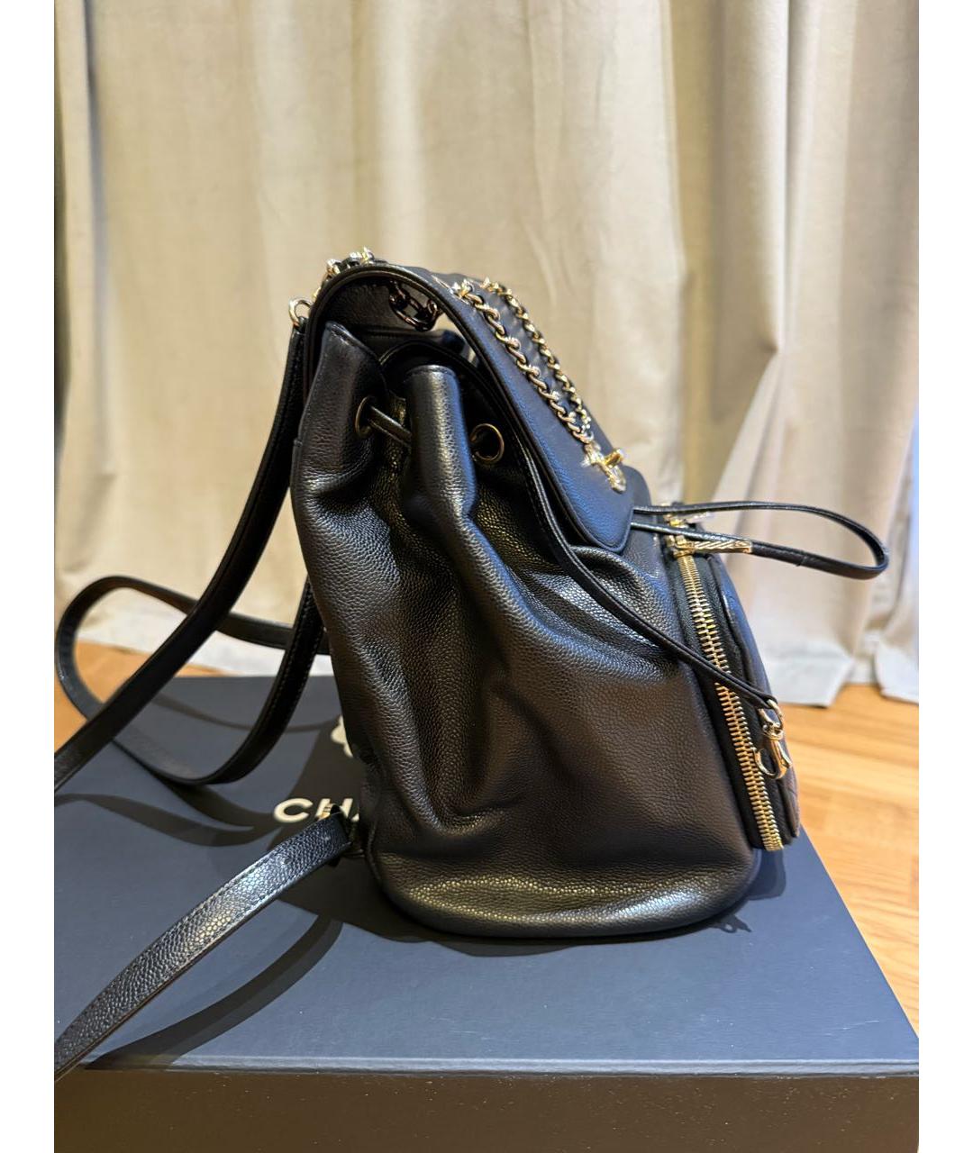 CHANEL Черный кожаный рюкзак, фото 5