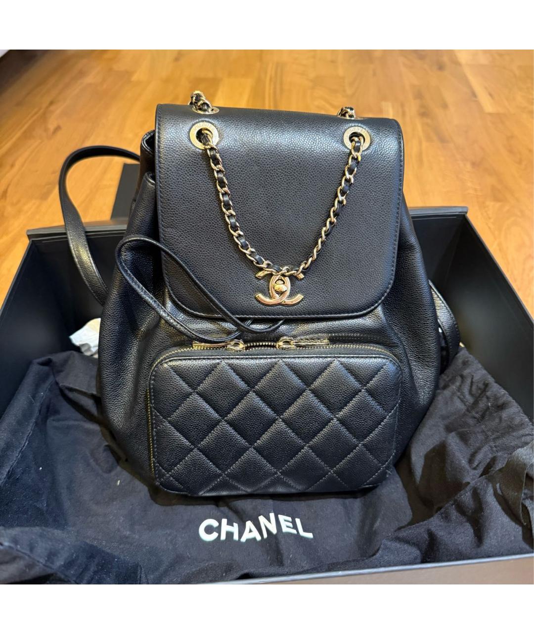 CHANEL Черный кожаный рюкзак, фото 9