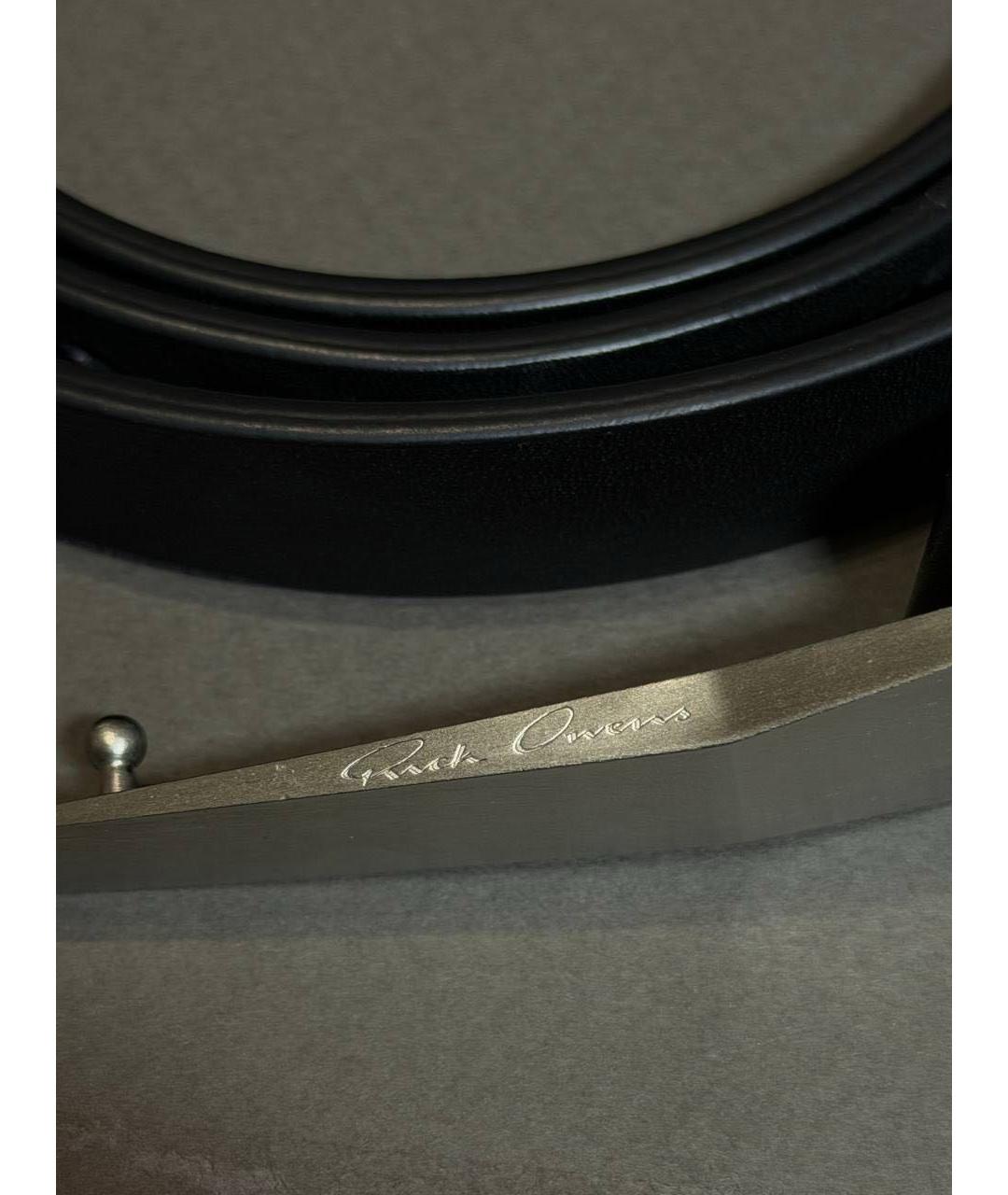 RICK OWENS Черный кожаный ремень, фото 4