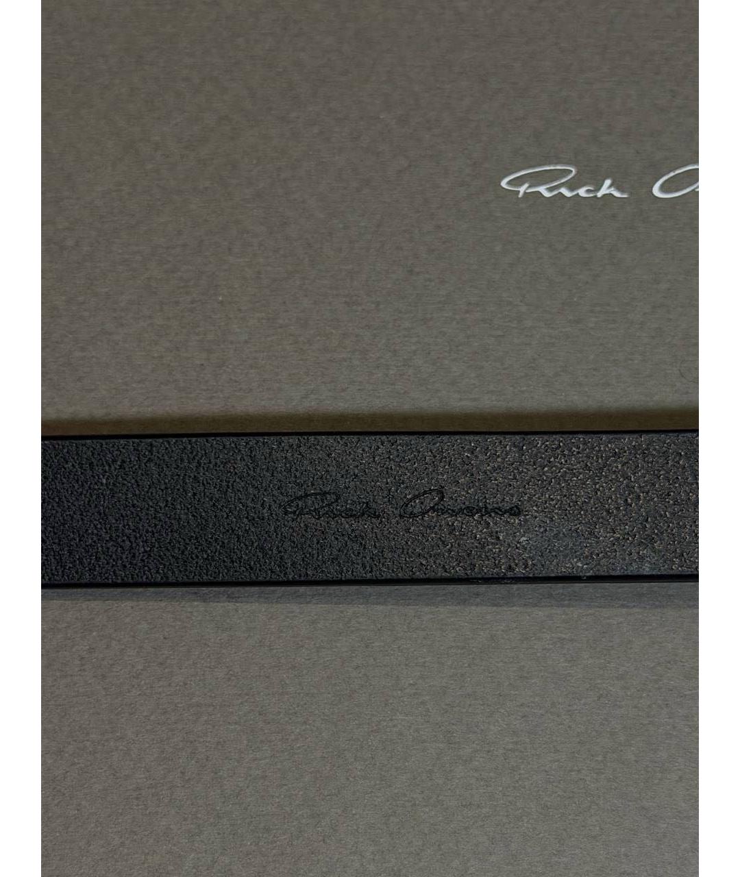 RICK OWENS Черный кожаный ремень, фото 5