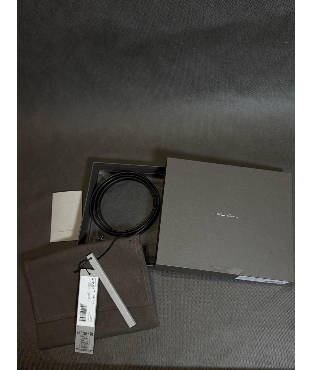 RICK OWENS Черный кожаный ремень, фото 7