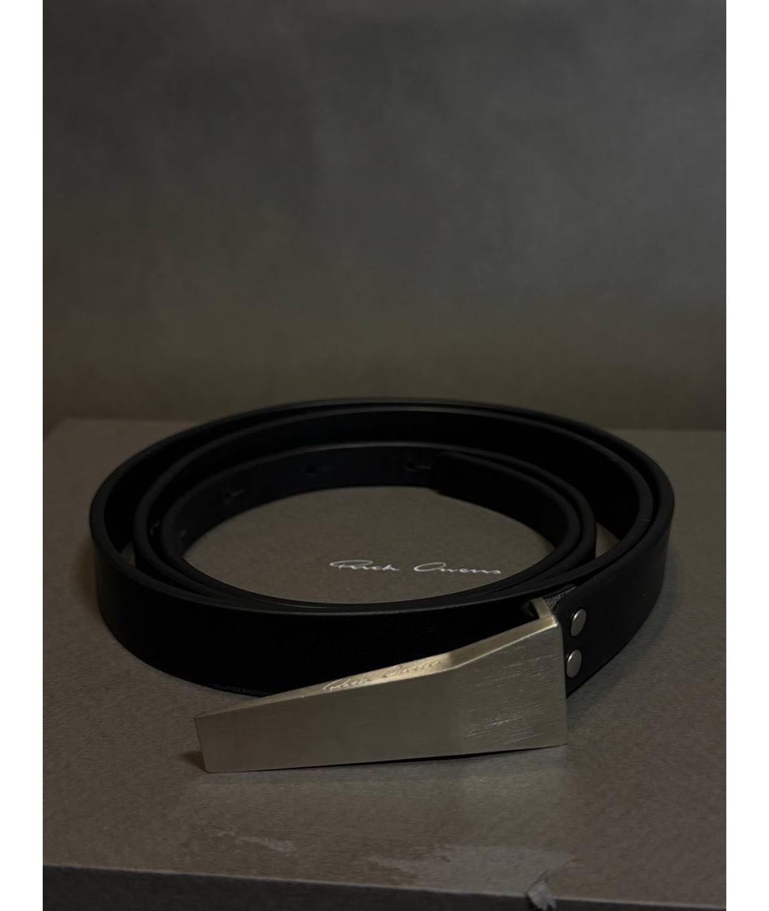 RICK OWENS Черный кожаный ремень, фото 3