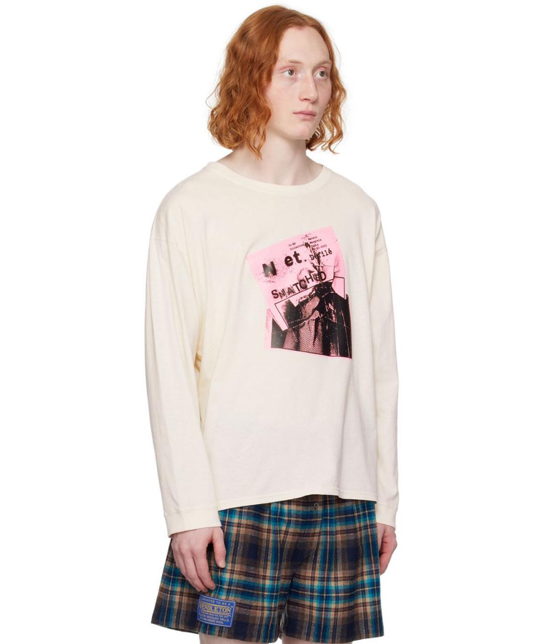 MAISON MARGIELA Бежевая хлопковая футболка, фото 6