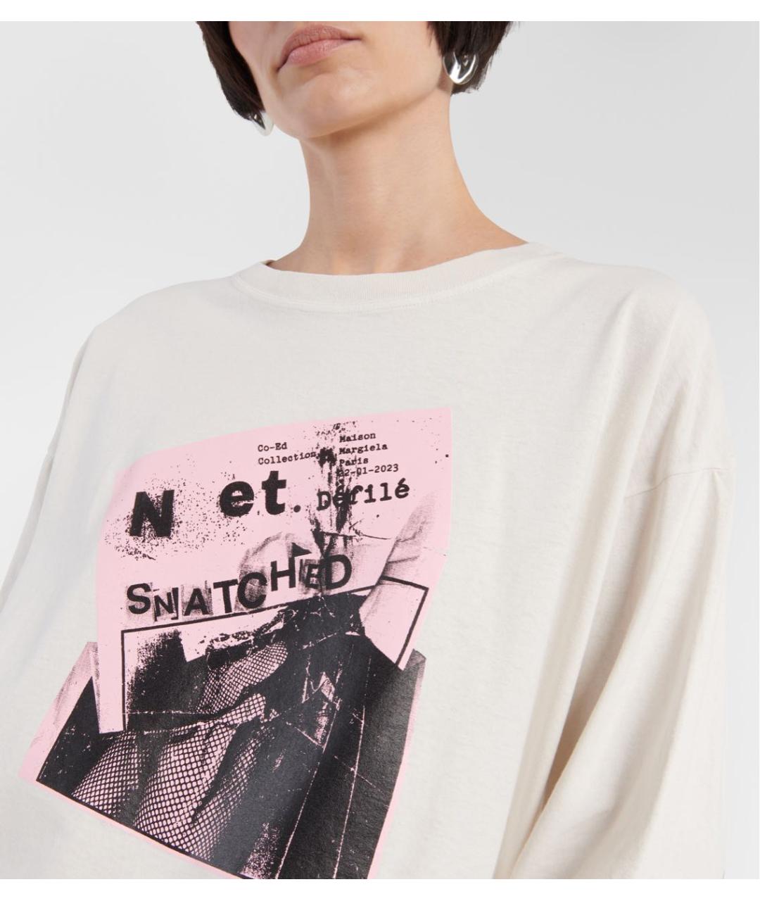 MAISON MARGIELA Бежевая хлопковая футболка, фото 5