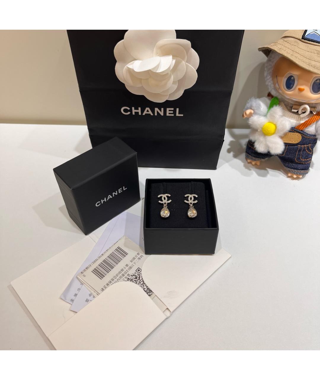 CHANEL Золотые металлические серьги, фото 2