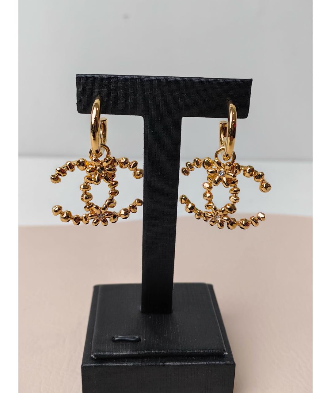CHANEL Золотые металлические серьги, фото 5