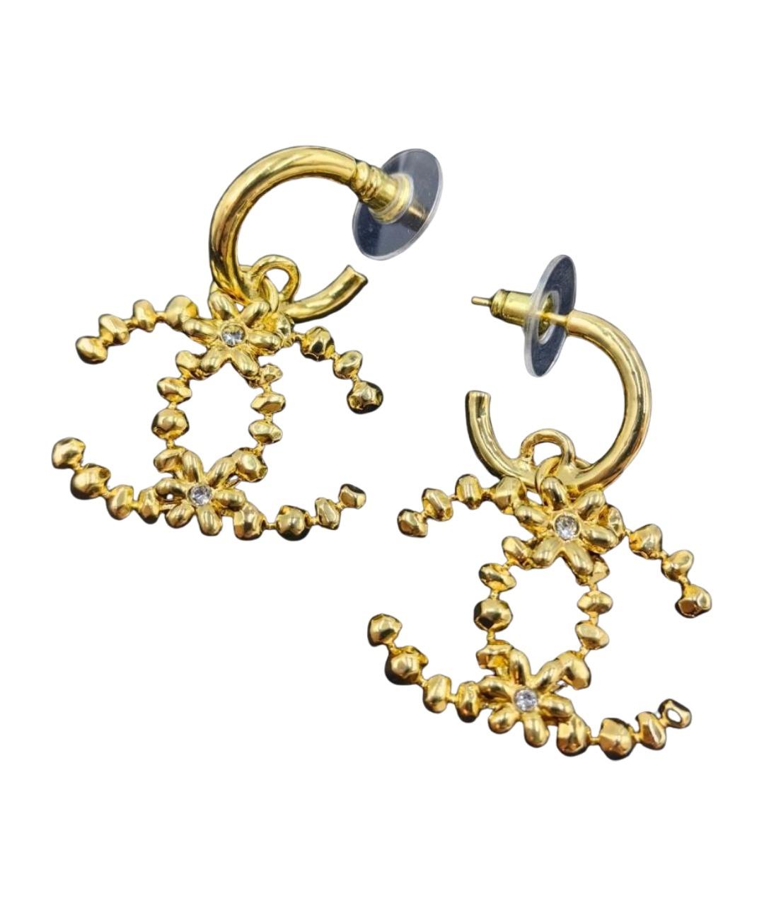 CHANEL Золотые металлические серьги, фото 1