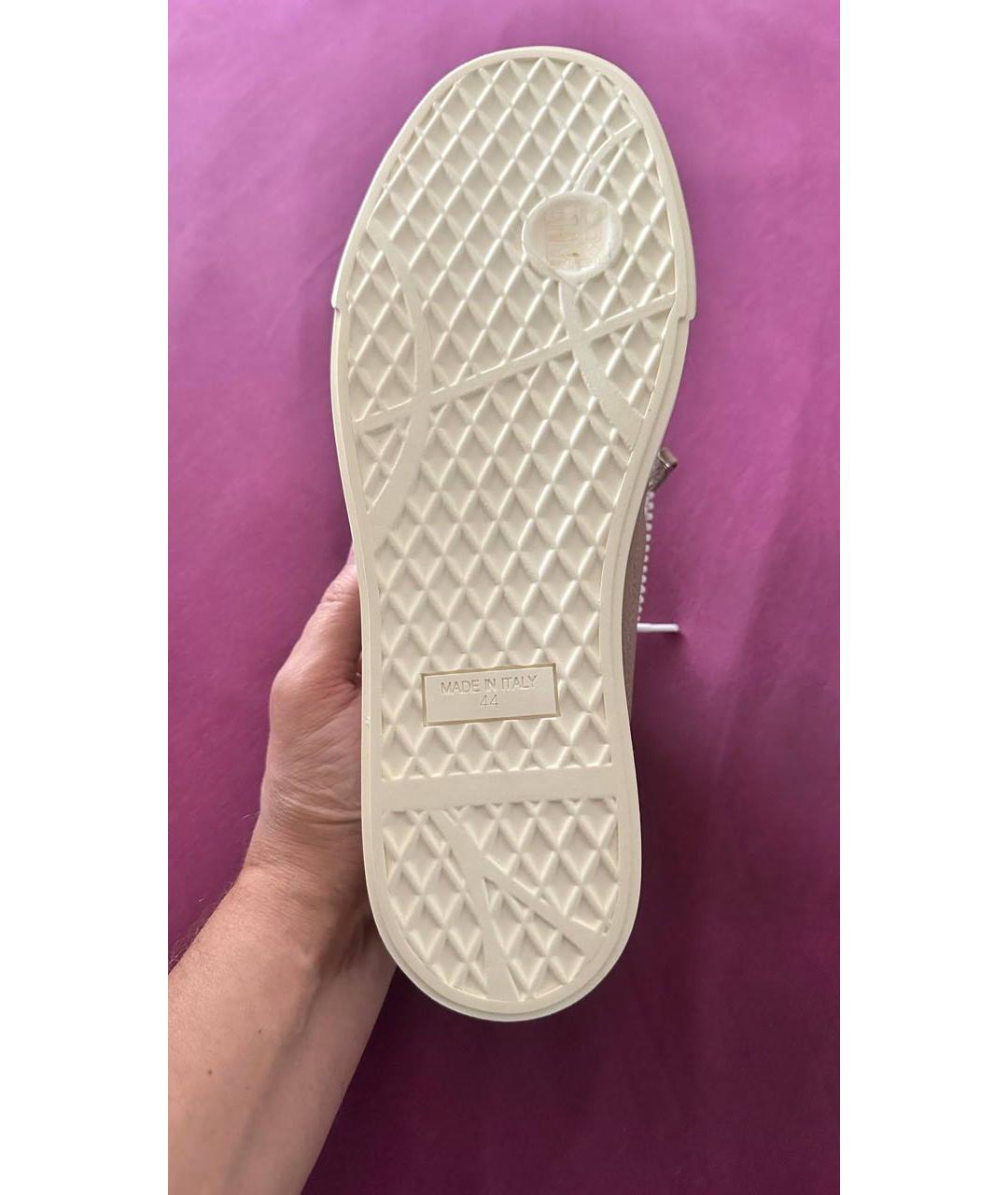 GIUSEPPE ZANOTTI DESIGN Бежевые кожаные низкие кроссовки / кеды, фото 7