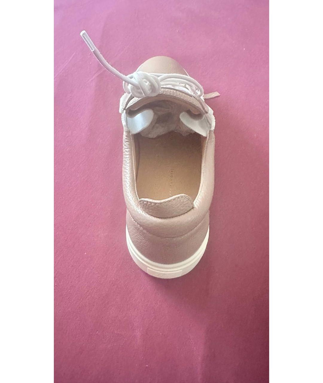 GIUSEPPE ZANOTTI DESIGN Бежевые кожаные низкие кроссовки / кеды, фото 8