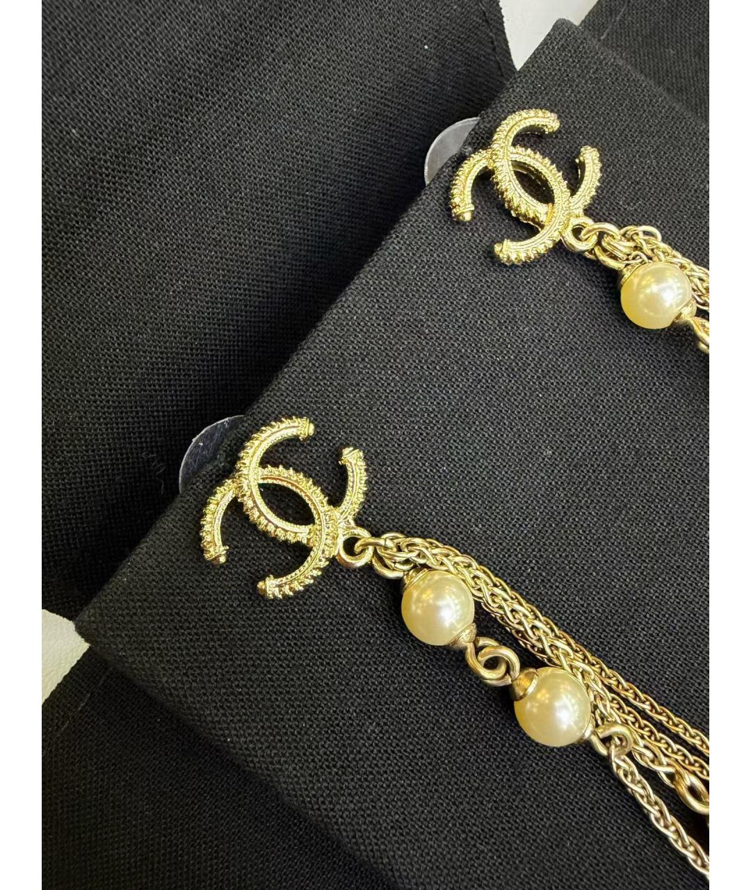 CHANEL Золотые металлические серьги, фото 3