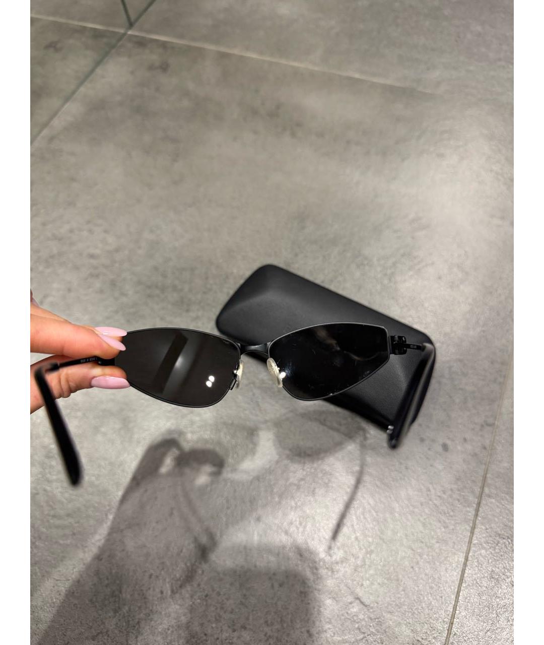 BALENCIAGA Черные металлические солнцезащитные очки, фото 4