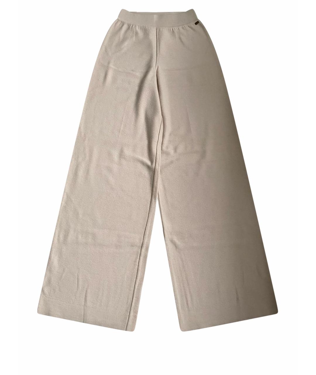 SONIA RYKIEL Бежевые шерстяные брюки широкие, фото 1