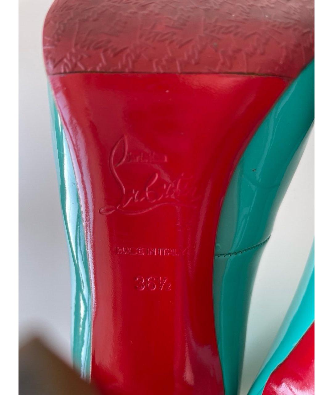 CHRISTIAN LOUBOUTIN Бирюзовые туфли из лакированной кожи, фото 7