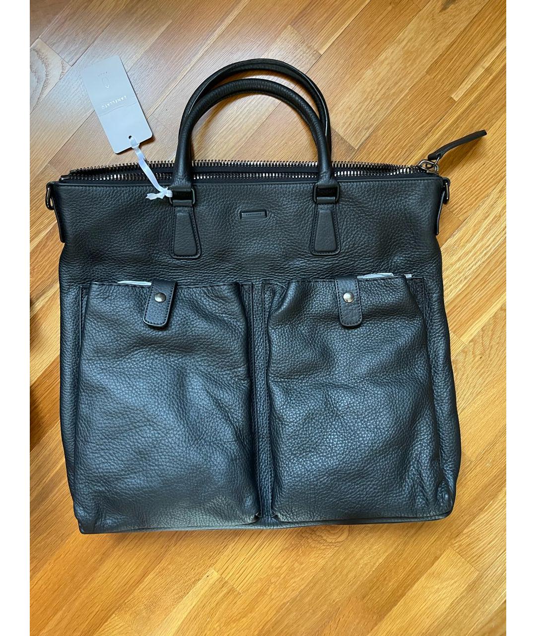 ZANELLATO Черная кожаная сумка тоут, фото 9