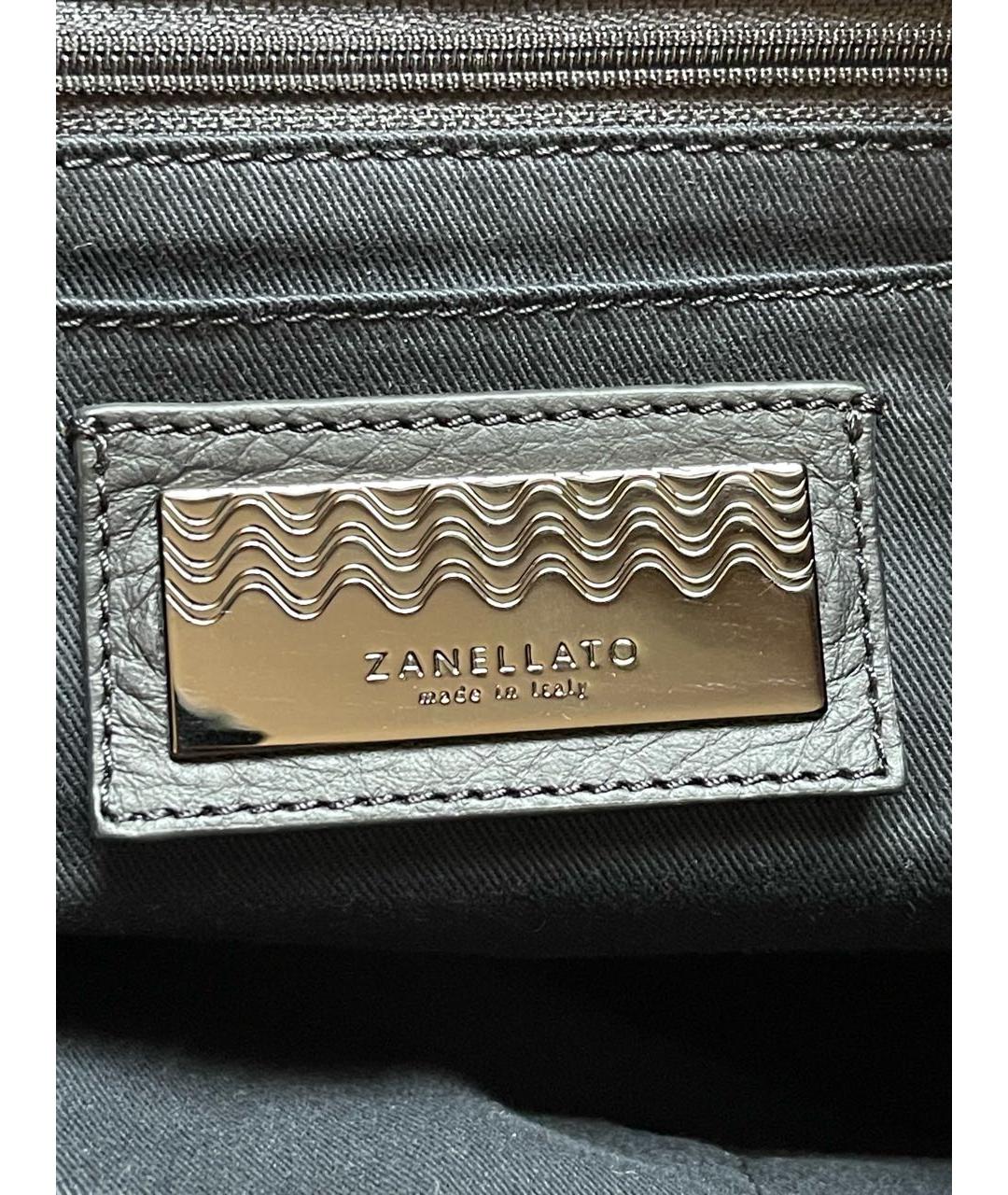 ZANELLATO Черная кожаная сумка тоут, фото 2