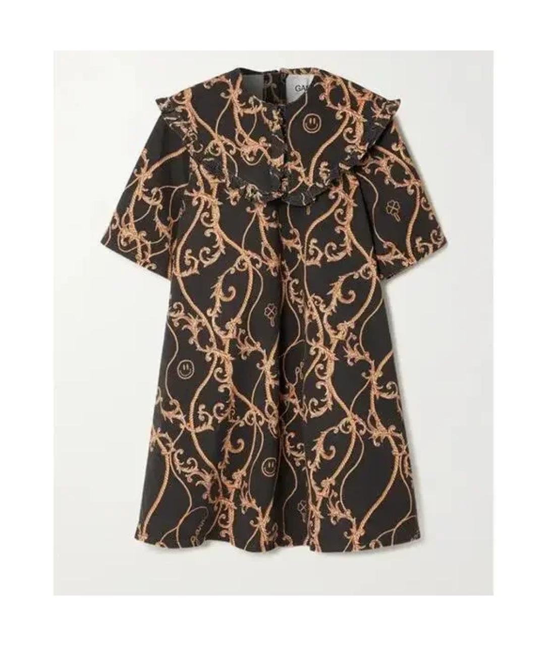 GANNI Черное хлопковое повседневное платье, фото 6