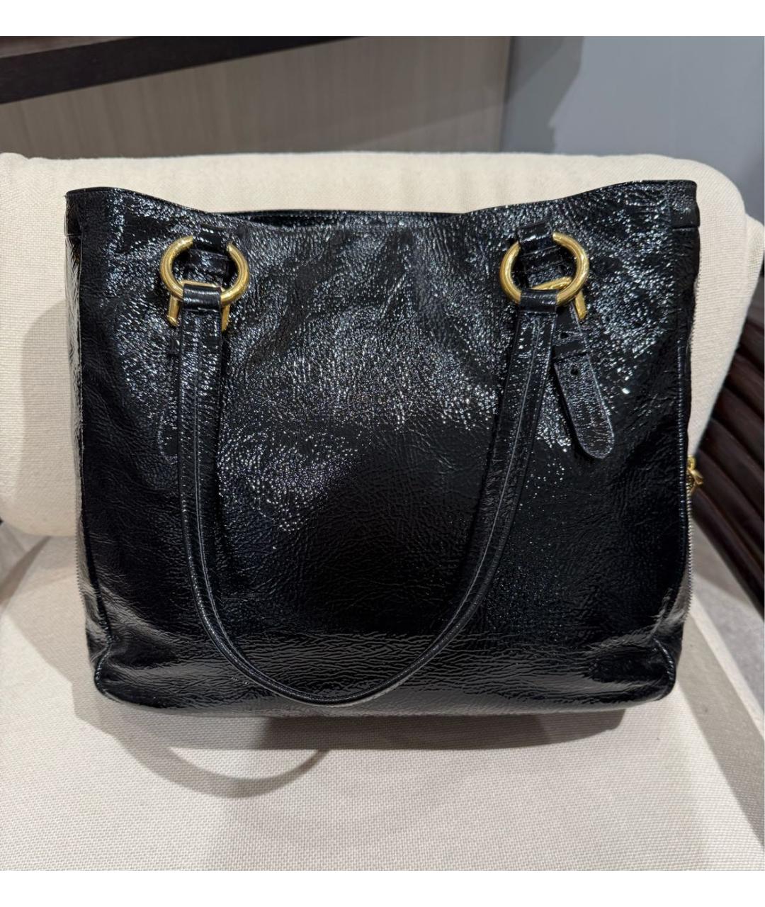 PRADA Черная кожаная сумка с короткими ручками, фото 3