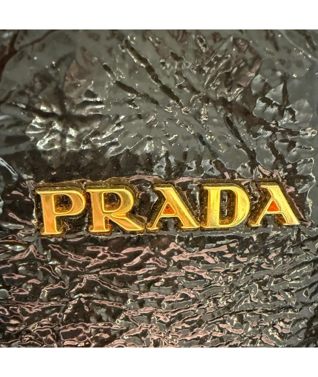 PRADA Черная кожаная сумка с короткими ручками, фото 2