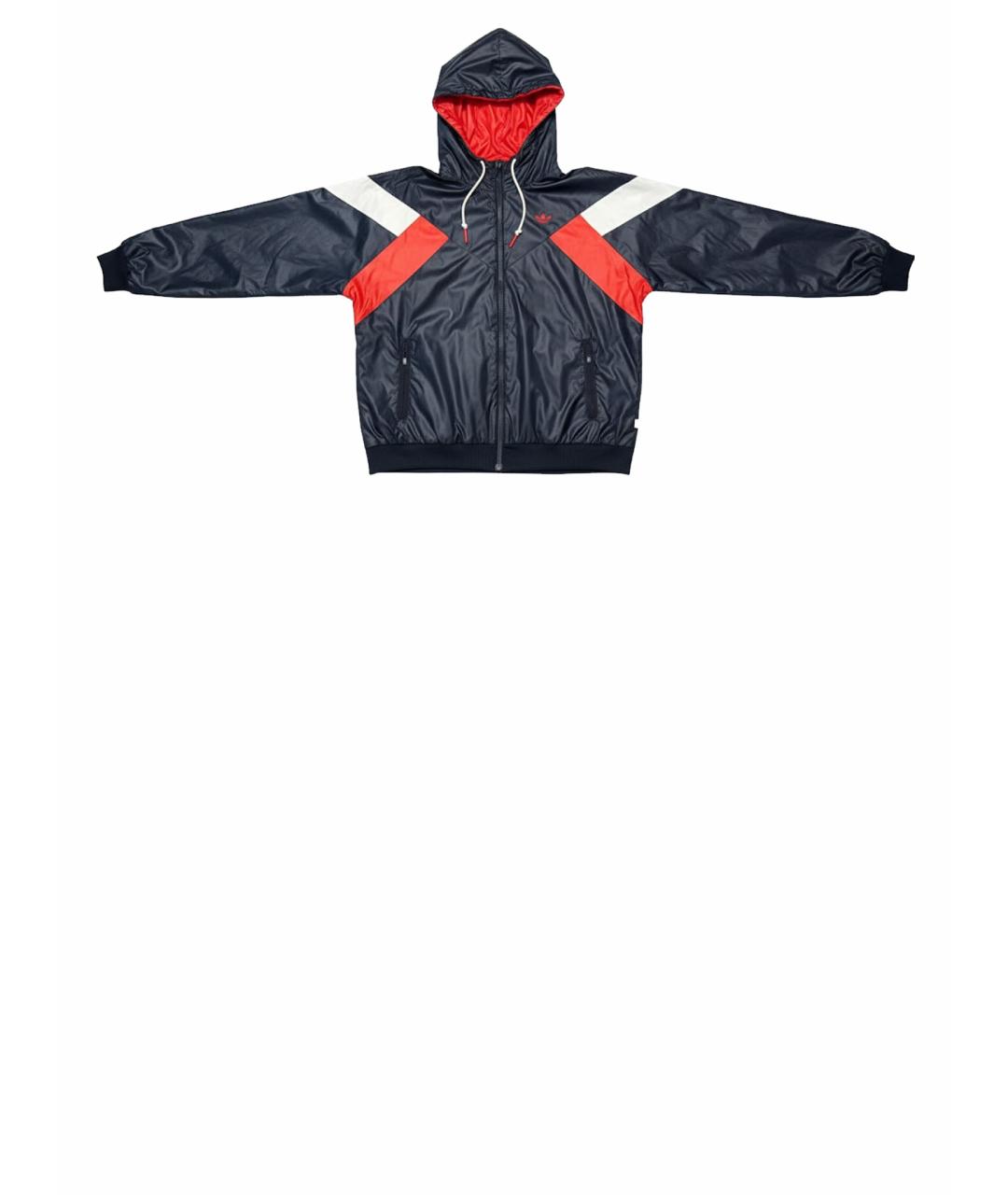 ADIDAS Темно-синяя полиэстеровая куртка, фото 1