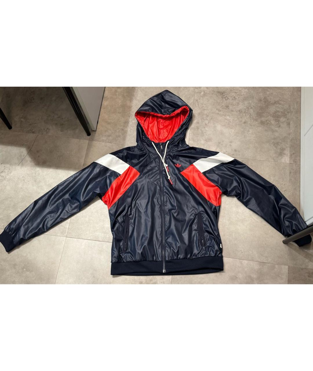 ADIDAS Темно-синяя полиэстеровая куртка, фото 9