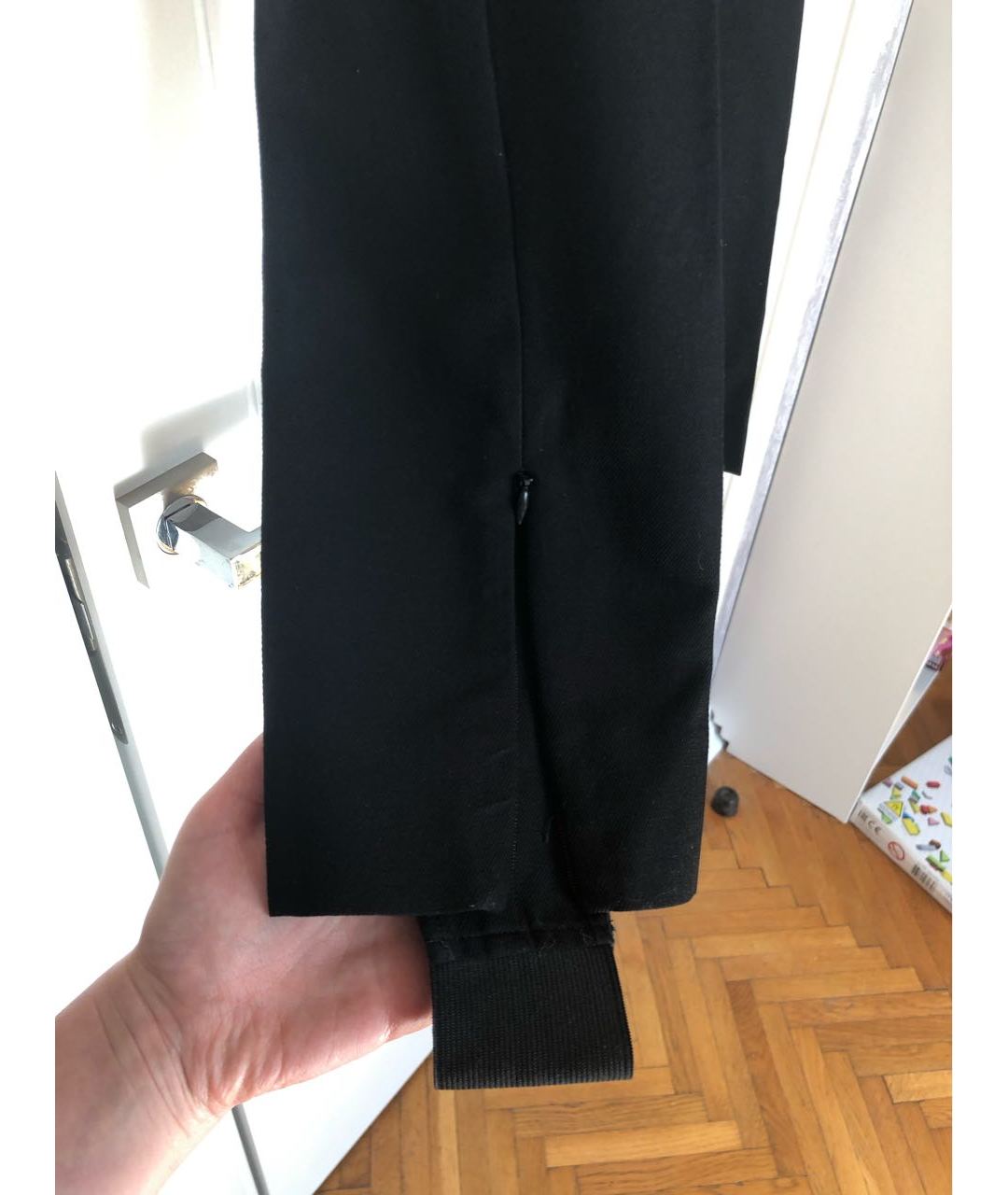 MAISON MARGIELA Черные шерстяные прямые брюки, фото 2
