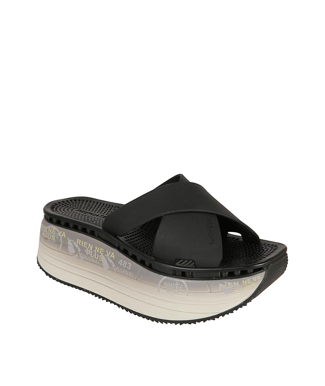 PREMIATA Черные резиновые шлепанцы, фото 2