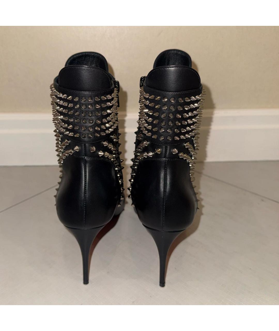 CHRISTIAN LOUBOUTIN Черные кожаные ботильоны, фото 4