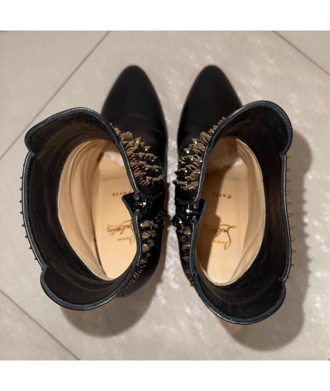 CHRISTIAN LOUBOUTIN Черные кожаные ботильоны, фото 3