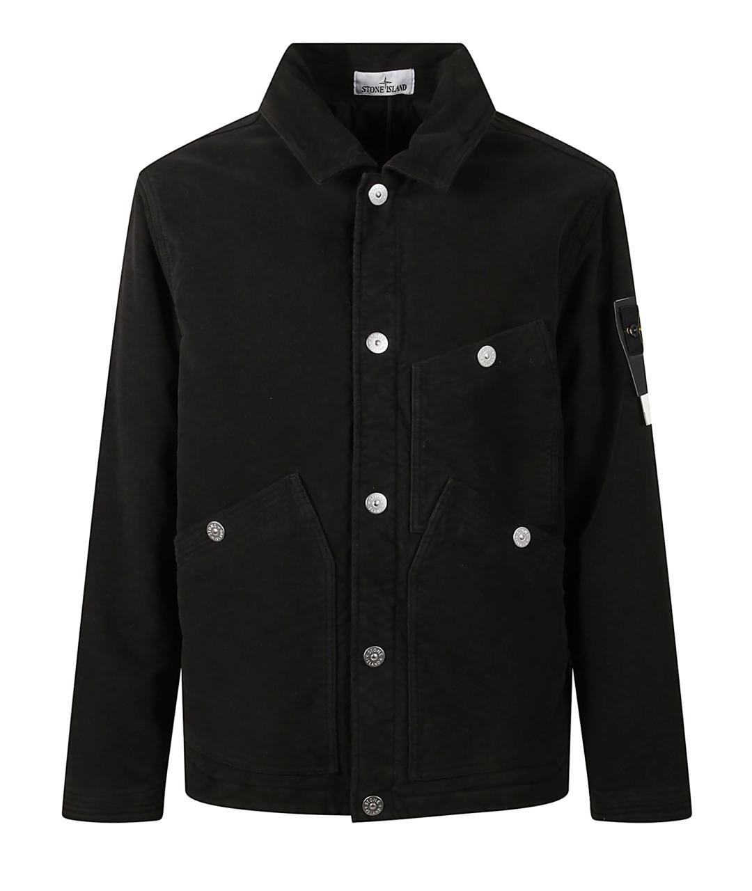 STONE ISLAND Черная хлопковая куртка, фото 1