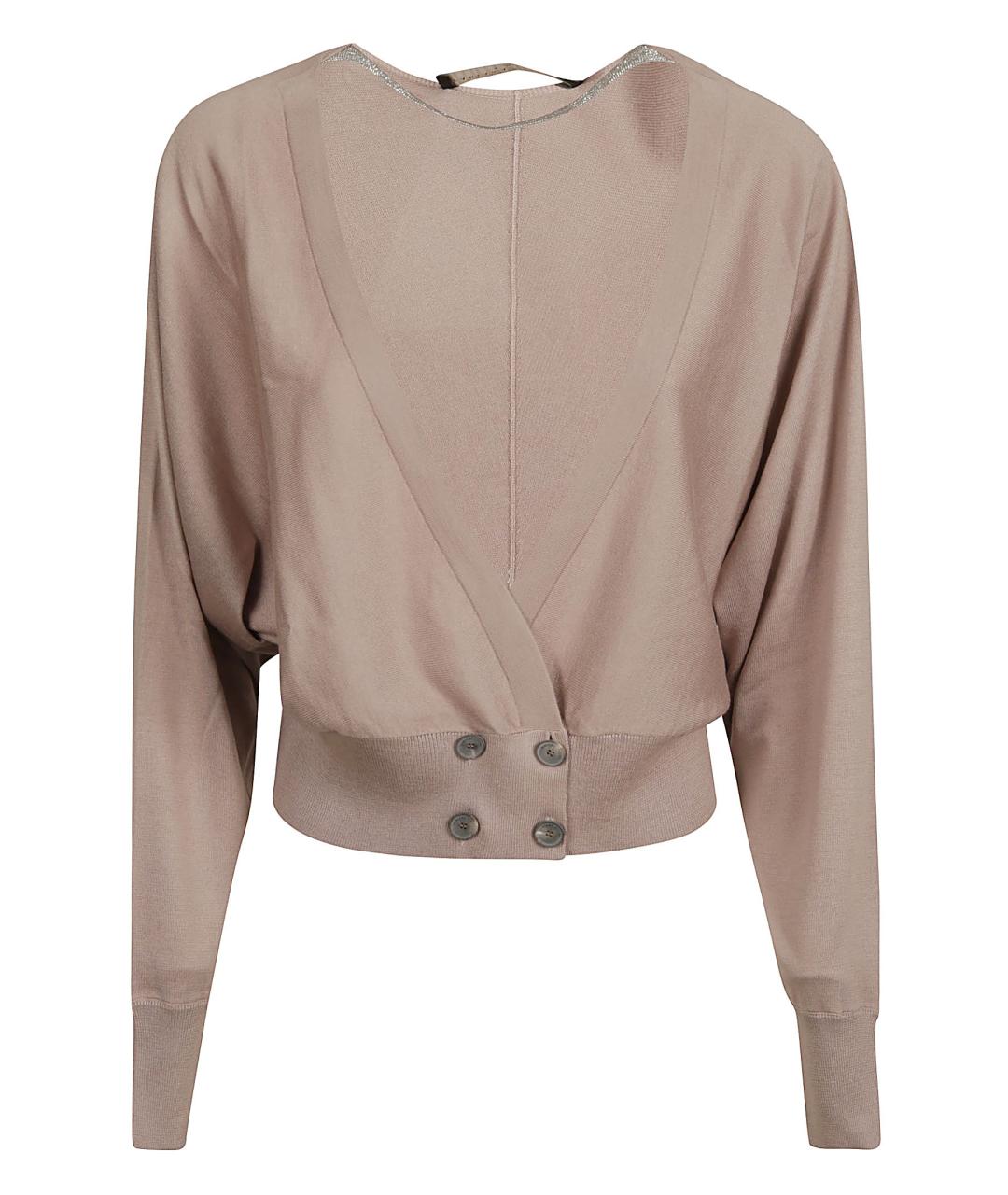 FABIANA FILIPPI Бежевый шелковый кардиган, фото 1