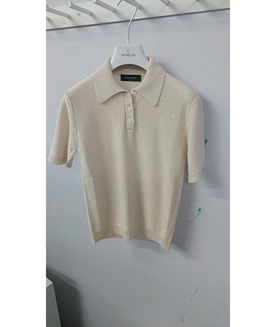 FABIANA FILIPPI Бежевая хлопковая футболка, фото 3