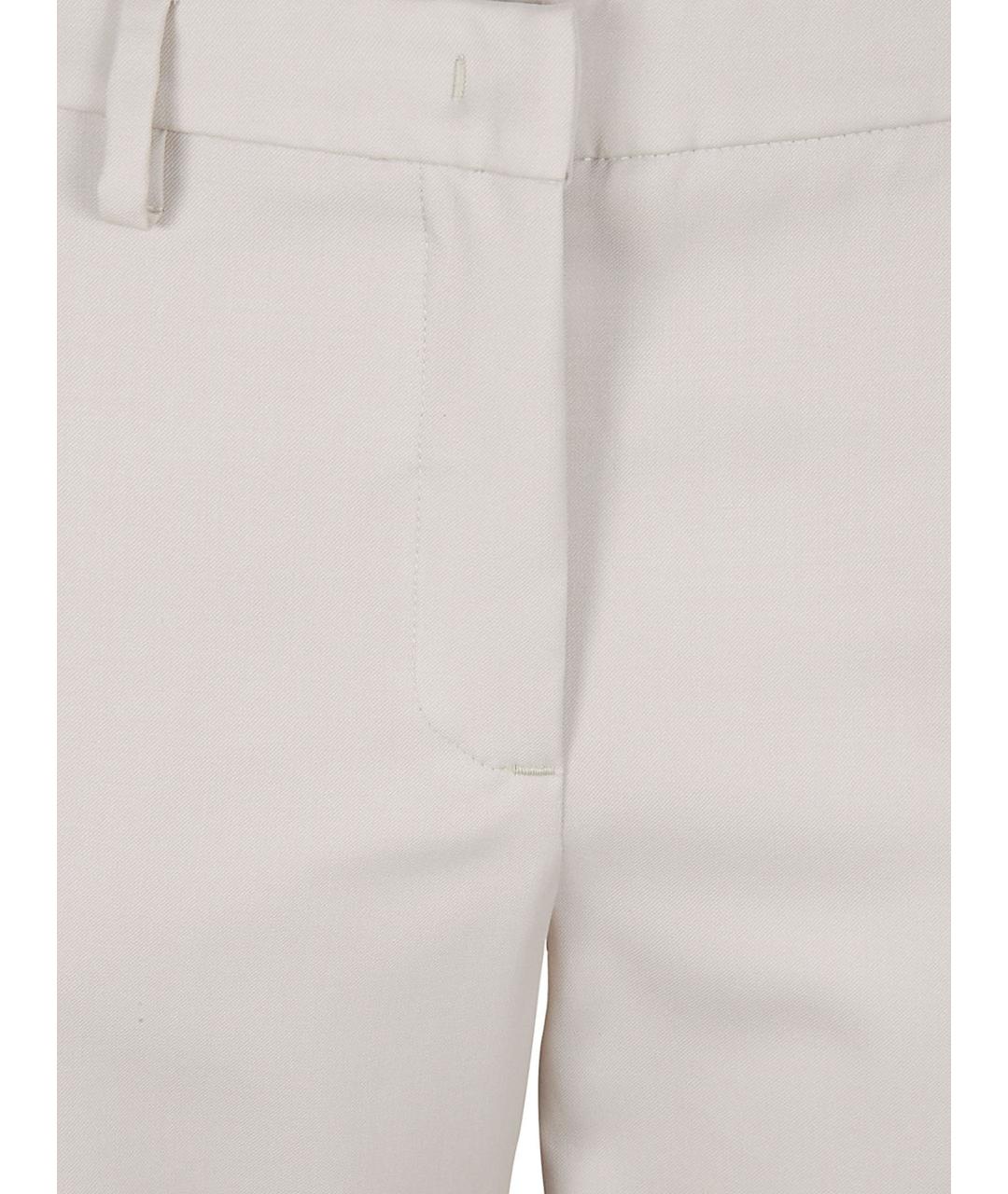 FABIANA FILIPPI Бежевые шерстяные прямые брюки, фото 3