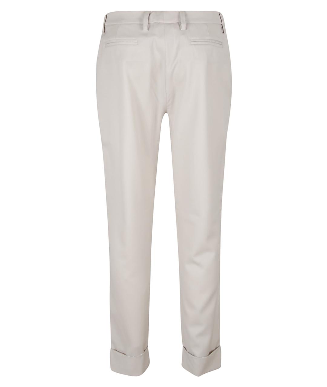 FABIANA FILIPPI Бежевые шерстяные прямые брюки, фото 2